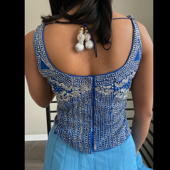 Designer blue ombré lehenga - Picture 3 of 13